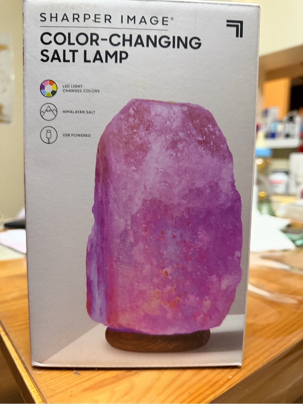 Sharper Image Pink Color-Changing Salt Lamp